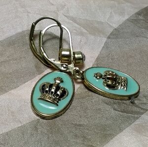 Juicy Couture Gold Tone Crown Earrings